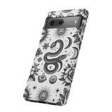 White Celestial Snake Goth Tough Phone Case