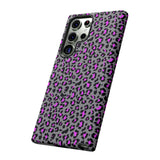 Grey and Pink Leopard Print Tough Phone Case