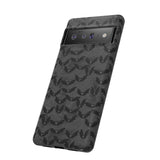 Grey Spooky Bat Print Tough Phone Cases