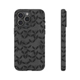 Grey Spooky Bat Print Tough Phone Cases