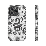 White Celestial Snake Goth Tough Phone Case