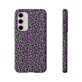 Grey and Pink Leopard Print Tough Phone Case