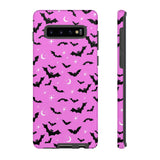 Pink Spooky Bat Print Tough Phone Cases