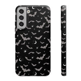 Black Spooky Bat Print Tough Phone Cases