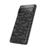 Grey Spooky Bat Print Tough Phone Cases