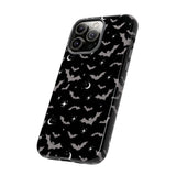 Black Spooky Bat Print Tough Phone Cases