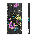 Floral Panther Print Tough Phone Case