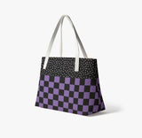 Purple Checkered Alternawear Ladies Everyday Handbag Tote Bag