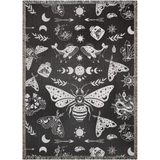 Witchy Woven Throw – Celestial Cotton Blanket with Fringe
