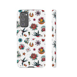 White Old School Retro Tattoo Tough Phone Case