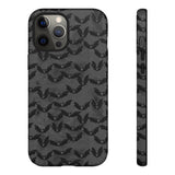 Grey Spooky Bat Print Tough Phone Cases