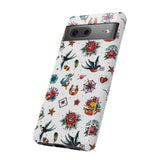 White Old School Retro Tattoo Tough Phone Case