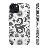 White Celestial Snake Goth Tough Phone Case