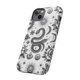 White Celestial Snake Goth Tough Phone Case