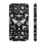 Black Celestial Witchy Moth Goth Tough Phone Case