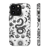 White Celestial Snake Goth Tough Phone Case