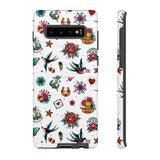 White Old School Retro Tattoo Tough Phone Case