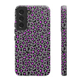 Grey and Pink Leopard Print Tough Phone Case