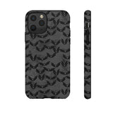 Grey Spooky Bat Print Tough Phone Cases