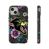 Floral Panther Print Tough Phone Case