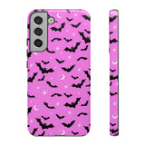 Pink Spooky Bat Print Tough Phone Cases
