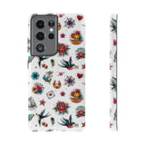 White Old School Retro Tattoo Tough Phone Case