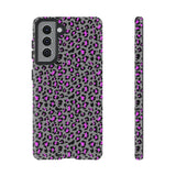 Grey and Pink Leopard Print Tough Phone Case