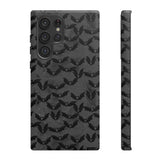 Grey Spooky Bat Print Tough Phone Cases