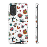 White Old School Retro Tattoo Tough Phone Case