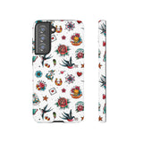 White Old School Retro Tattoo Tough Phone Case