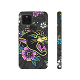 Floral Panther Print Tough Phone Case