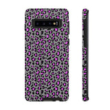 Grey and Pink Leopard Print Tough Phone Case