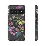 Floral Panther Print Tough Phone Case