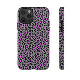 Grey and Pink Leopard Print Tough Phone Case