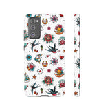 White Old School Retro Tattoo Tough Phone Case