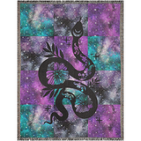 Celestial Snake Woven Blanket – Galaxy Patchwork Throw