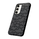 Grey Spooky Bat Print Tough Phone Cases
