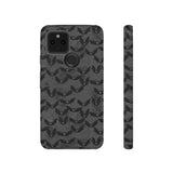 Grey Spooky Bat Print Tough Phone Cases