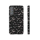 Black Spooky Bat Print Tough Phone Cases