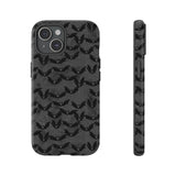 Grey Spooky Bat Print Tough Phone Cases