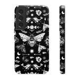 Black Celestial Witchy Moth Goth Tough Phone Case