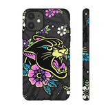 Floral Panther Print Tough Phone Case