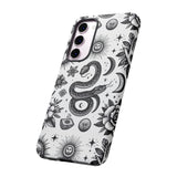 White Celestial Snake Goth Tough Phone Case