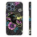 Floral Panther Print Tough Phone Case