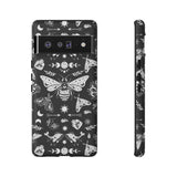 Black Celestial Witchy Moth Goth Tough Phone Case