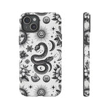 White Celestial Snake Goth Tough Phone Case
