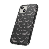 Black Spooky Bat Print Tough Phone Cases