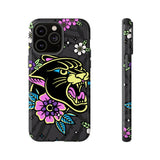 Floral Panther Print Tough Phone Case