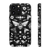 Black Celestial Witchy Moth Goth Tough Phone Case