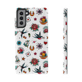 White Old School Retro Tattoo Tough Phone Case